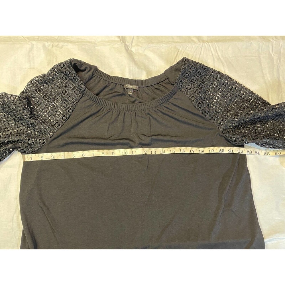 Talbots Off The Shoulder Plus Sz 1X Top Black 3/4 Cut-Out Sleeve Womens - Picture 7 of 8